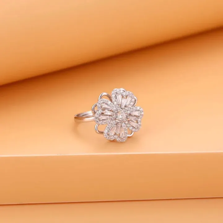Elegant%20Crystal%20Flower%20Spinning%20Ring%20with%20Diamond%20Accents,%20Adjustable%20Size,%20Women's%20Fashion%20Jewelry%20-%20Image%204