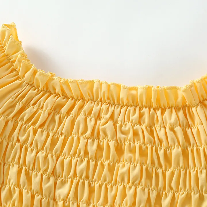 Little%20Girls%20Two-Piece%20Outfits,%20Solid%20Color%20Short%20Sleeve%20Off%20Shoulder%20Pleated%20Crop%20Tops%20+%20Ruffles%20Long%20Skirt%20-%20Image%207