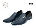 Pure Leather Handmade Shoes For Men - Color Black. 