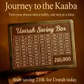 Umrah Saving Box - Wooden Islamic Money Saving Box - 280 Days. 
