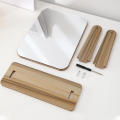 square Bamboo mirror Stylish wooden lens Desk mirror 360 degree swivel mirror for Dressing table mirror Office desk mirror Bathroom mirror Bedroom mirror Suitable for professionals. 