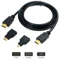 Hdmi Cable Kit 3 In 1 Hdmi Mini + Hdmi Micro 1,5mm Full 1080p. 