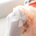 I LOVE DADDY&MUMMY-Summer Baby Girl Socks With Bow Cotton Mesh Breathable Kids Knee High Socks Children Toddler Cute Long White Pink Socks 0-3Y. 