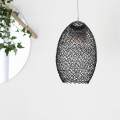 Metal Pendant Lamp Shade Wrought Iron Wire Lampshade for Cafe Decoration Oval. 