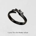 Intricate design Couple rings Trendy -plated ring Adjustable size Angel wing jewelry  jewelry Fine craftsmanship Devil wing jewelry for Wedding gift Anniversary present Fashion accessory Party jewelry. 