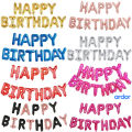 Happy Birthday Balloons Banner - Aluminum Foil Balloons 3D Letters Banners Sign for Kids and Adults Birthday Party Supplies and Background Decoration. 