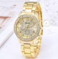 Deemiz Golden & Chain Watches for Women and Girls – Luxury Analog Quartz Stainless Steel. 
