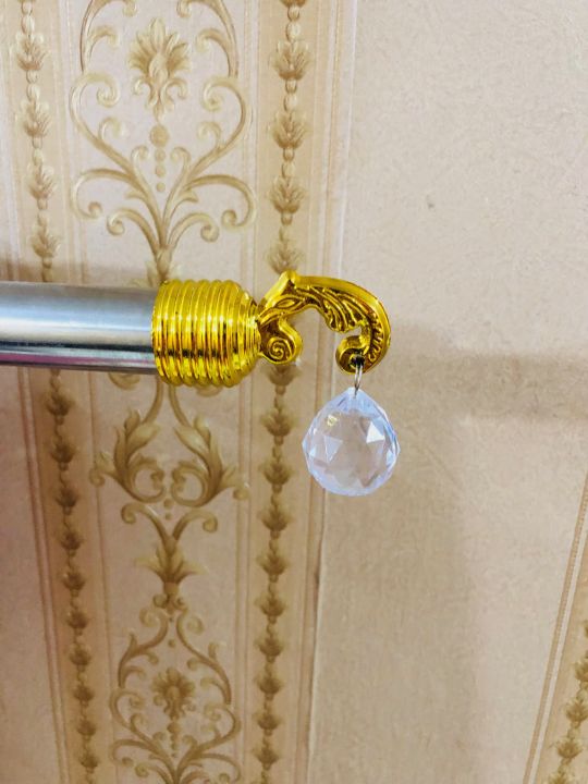 Adjustable Silver Curtain Rod End Holders – Fit 1” & 0.75” Pipes for ...