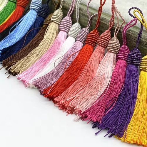 Self Thread Cap Tassels (4 Piece) for Clothing – Elegant Latkan for Dupattas, Kurtis, Dresses, and Traditional Wear | Decorative Accessories to Enhance Ethnic Outfits | Premium Quality Handmade Embellishments for Stylish Finishes