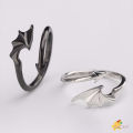 【LUCKET】Devil And Angel Couple Ring Open Toothless Ring Night Fury And Light Fury Ring Extravagant Wing Pair Ring  LK. 