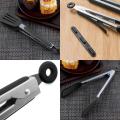 Stainless Steel Cooking Tongs Kitchen Silicone Serving Tongs Heat Resistant Meat Turner Spatula Tongs with Locking Handle Joint, Black. 