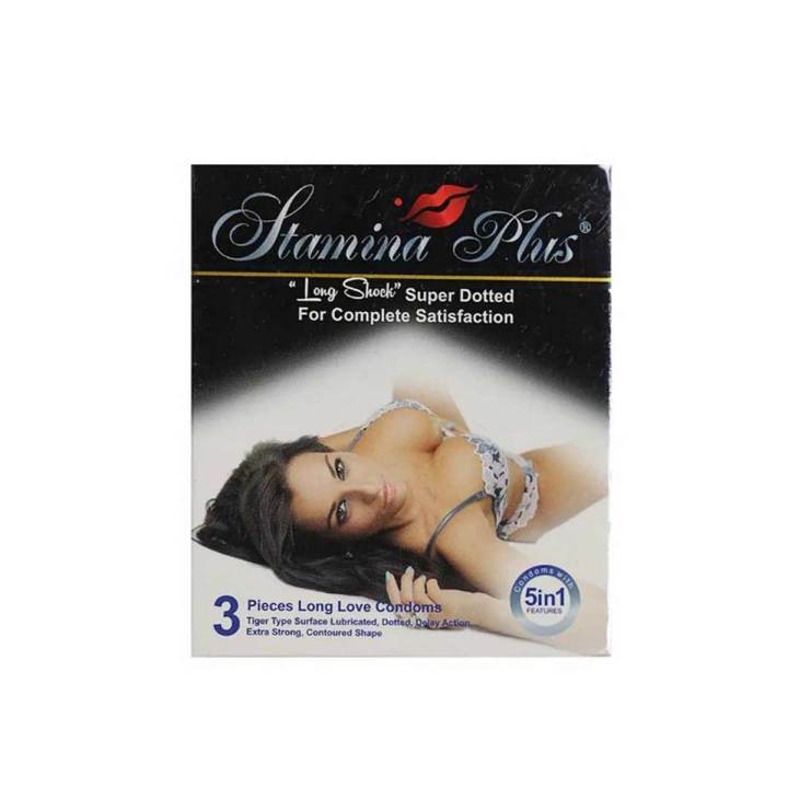 Simplex -Pack of 3- Stamina Plus Supper Dotted 5 in 1 Featured Condom