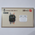 Crown S10 10+1 Smart Watch 2.3-Inch Large Screen with 7 Straps and Airpods2. 