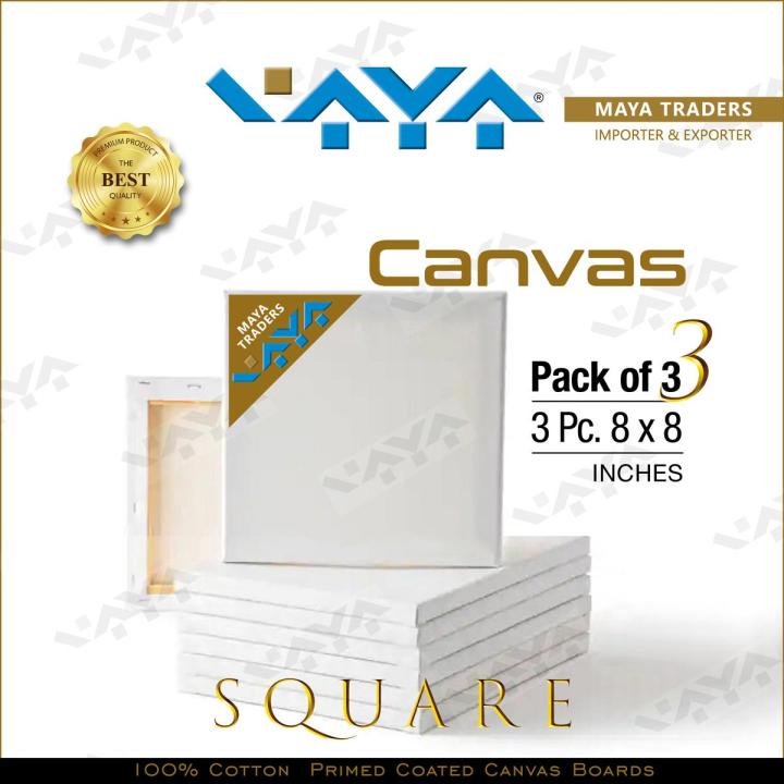 3 Pieces Of 8 X 8 Inches Canvas Boards For Painting
