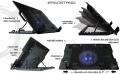 Laptop Cooling Pad Ergo Adjustable Universal Laptop Cooling Pad  Multi-Angle Stand Portable Foldable Laptop cooling Pad / Notebook Holder Stand Compatible for 10 to 17” Laptops / Non-slip feet keeps your laptop in place. 