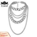 Carat Punk Women Multi-layer Curb Chain Statement Necklace Rock Hip-hop Jewelry Gift. 