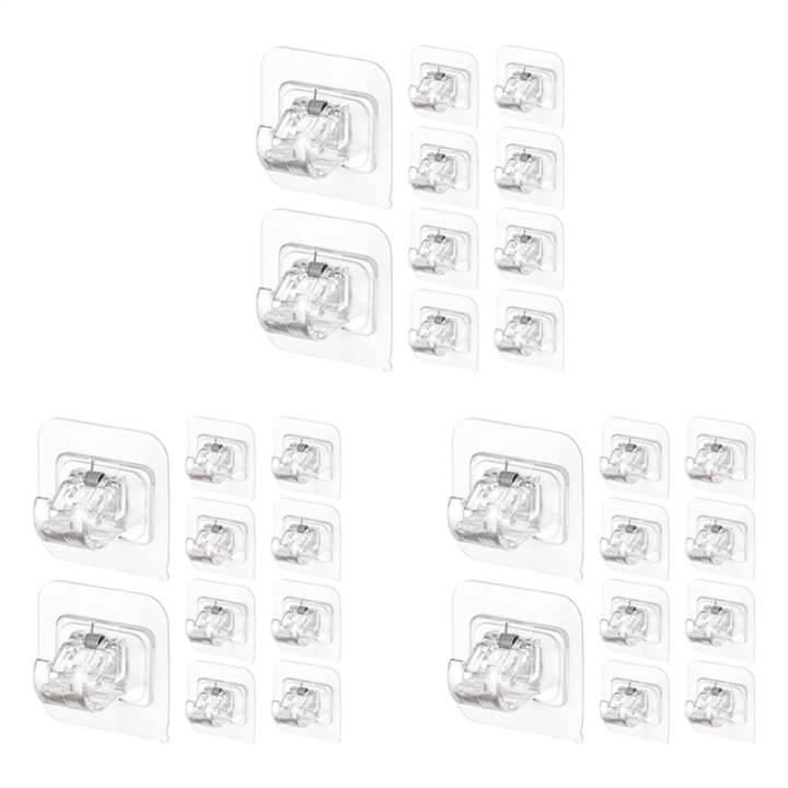 30PCS Self Adhesive Curtain Rod Holders No Drill Curtain Rods Brackets No Drilling Nail Free Adjustable Hooks -2