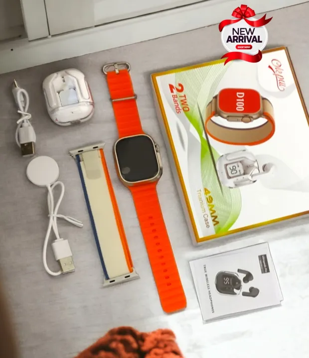 OKPU%20D100%20AMOLED%20Display%20%20With%20Airbirds%20ND%20extra%20straps%20FULL%20SCREEN%20%20SMART%20WATCH%20-%20Image%203