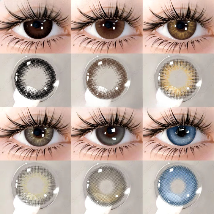 Color lens Eye Contact Lenses With Container + free water kit / disposable lenses / lense, eye lense / color lense / eye lenses for girls / Black Lens / Grey Lens / Hazel Lens / Brown Lens / Blue Lens