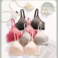 Flourish Fashion Thin Wireless Padded Push Up Grid Bra For Girls & Women 3203. 