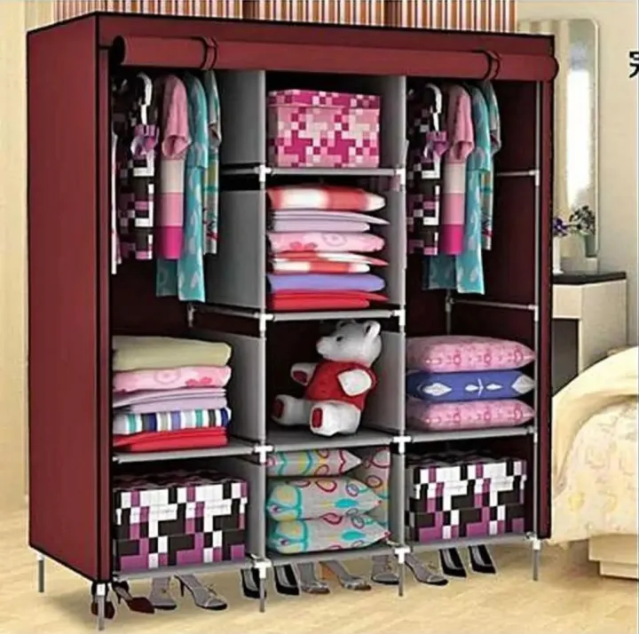 3%20Layer%20Storage%20Wardrobe%2088130%20Shelf%20Rack%20Fancy%20and%20Foldable%20-%20Image%203
