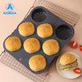 GOIKEA Mesh Air Hole Bread Mold Non-stick 8-compartment Silicone Hamburger Bun Pan Perfect for Home Kitchen Bakery Durable Mold for Bread Making Bread Mold with Mesh Air Hole Design. 