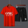 Summer Collection OMG Printed Tracksuit T-shirt and Short Cotton Jersey Fabric Half Sleeves tshirt Track Suits Gym Sports Casual Wear Trendy Fashion for Men at Full Circle Clothing. 