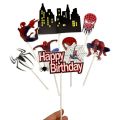 Spiderman Theme Cake Toppers - Cake Toppers - Red Colors - Boys Theme - Pack Of 8 Cake Toppers. 