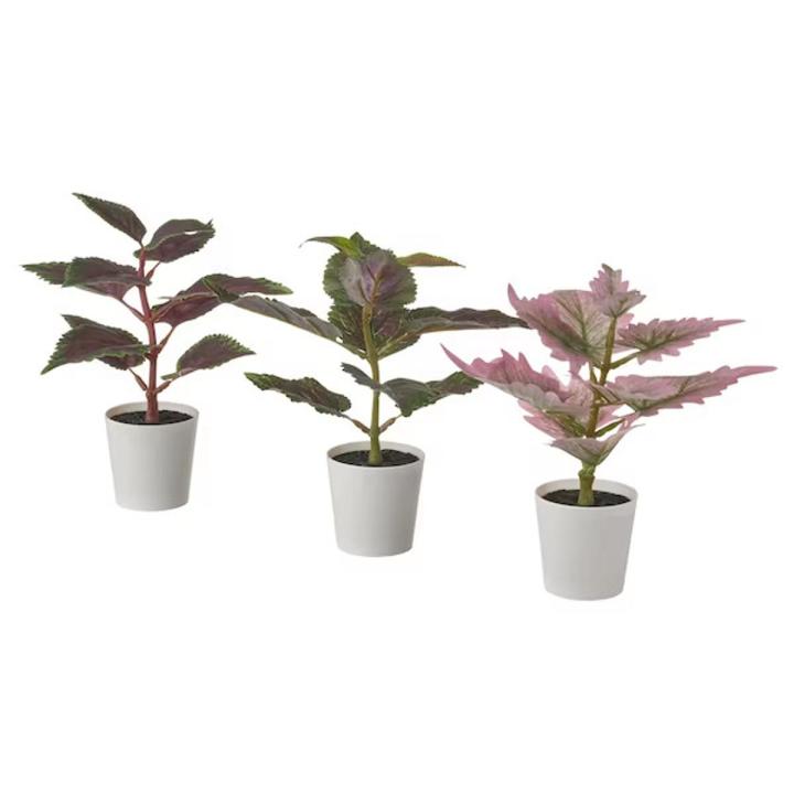 IKEA FEJKA Artificial potted plant with pot, set of 3, Painted nettle