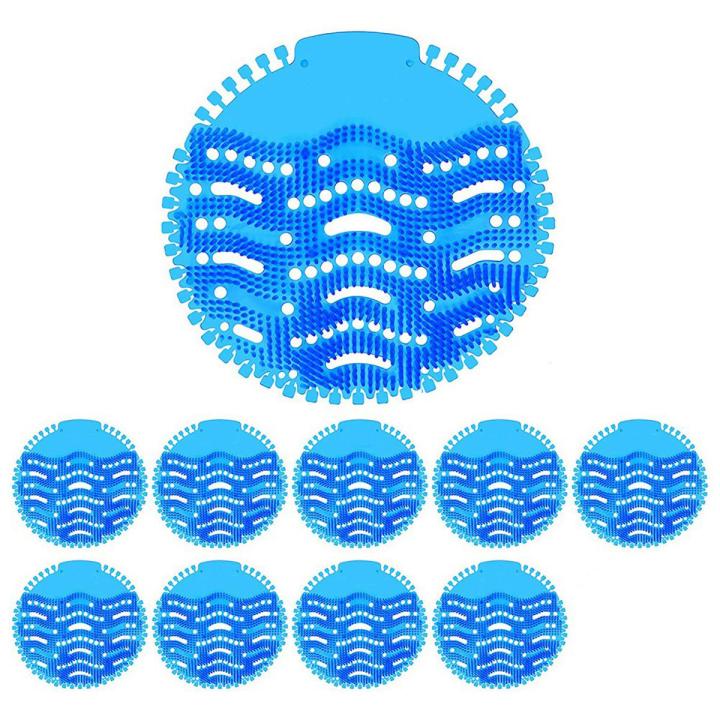 10 Pack Urinal Screens Deodorizer, Urinal Cake Long Bristle Anti-Splash and Anti-Clogging Lasting Odor Freshener(Blue)