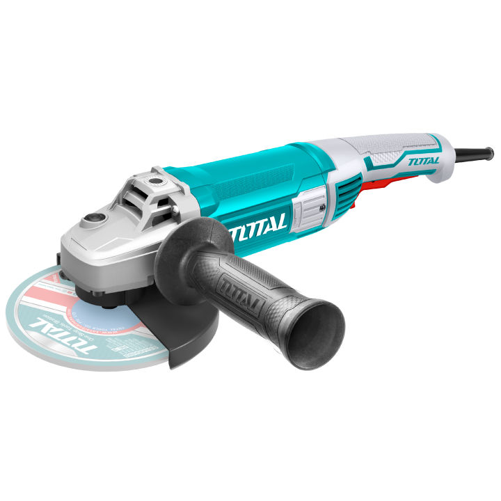 TOTAL 2200W Corded Angle Grinder with 1pcs Auxiliary Handle, 1set Extra Carbon Brushes TG12223026