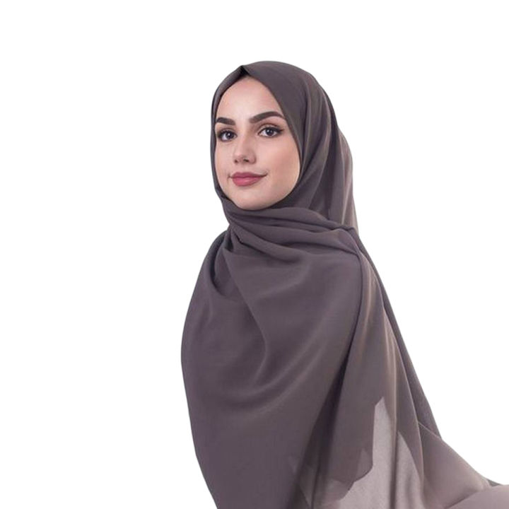 Grey Georgette Hijab