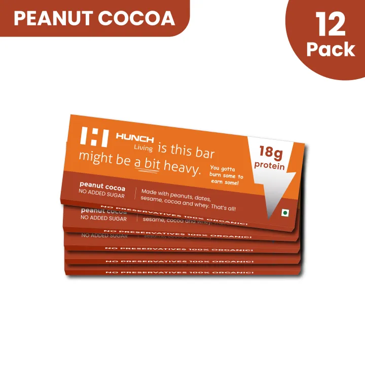 HUNCH Protein Bars — Peanut Cocoa 12-Pack