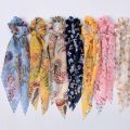 Print Ponytail Elastic Bow Scrunchies Hair Ribbon For Women Elastic Hair Band Girls Hair Ties Hair Accessories. 