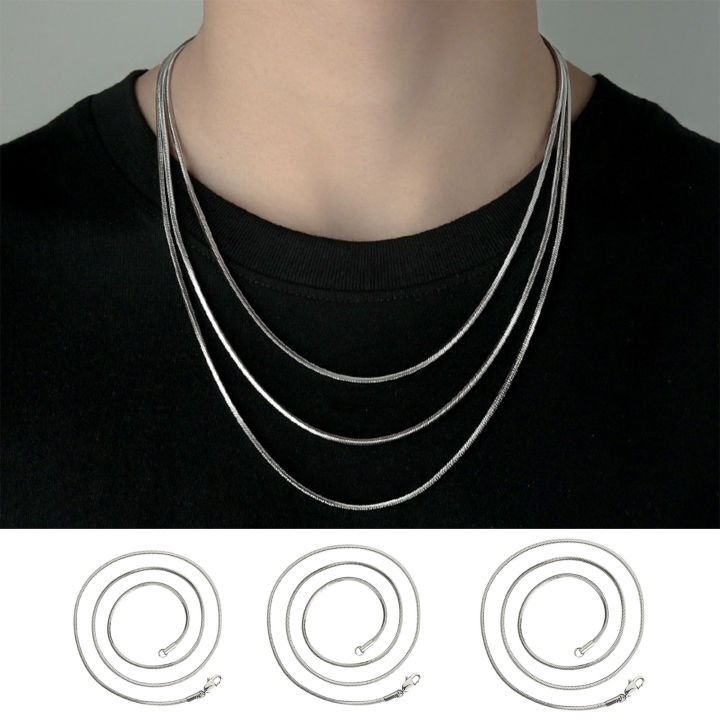 Unisex Necklace Stylish Titanium Steel Snake Chain Necklace Trendy Collarbone Jewelry for Men Women Fashionable Black Top Accessory Ideal for Southeast Asian Buyers Elegant Necklace