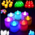 new amazing Small LED Candles, 7 Color Flameless Tea Light Candles, Operated Electric Candles, Pack of 6, White Base. 