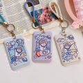 INS Cute Student Access Control Card Holder Work ID Protection Cover with Keychain. 