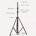 Aluminium 7 Feet Tripod Stand For Ring Light, Mobile Phones & DSLR Cameras - 360 Rotatable Portable & Adjustable 7 Ft Long Tripod With Mobile Holder & Ball Head - Best Use For Videography, Photography, Tiktok, Youtube, Studio Lighting, Equipment - Black. 