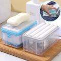Multifunctional Drain Soap Holder Laundry Soap Box Hands-Free Foaming Soap Box Household Storage Rack Soap Rack Soap Sleeve 1+2. 