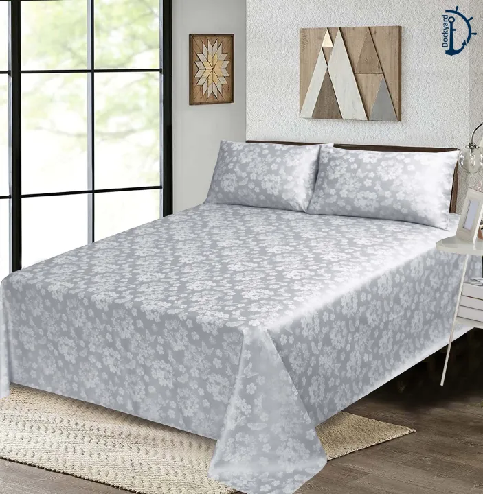 Jacquard%20Bedsheet%20Set%20-%20Bed%20Sheets%20with%20Pillowcase%20-%20DOUBLE/QUEEN%20BED%20(96%20x%2094%20Inches)%20-%20Image%203