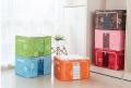Folding Oxford Cloth Steel Frame Clothing Quilts Pillows Storage Bag Folding Organizer Box Storage Bag Zipper Lid 24 L. 