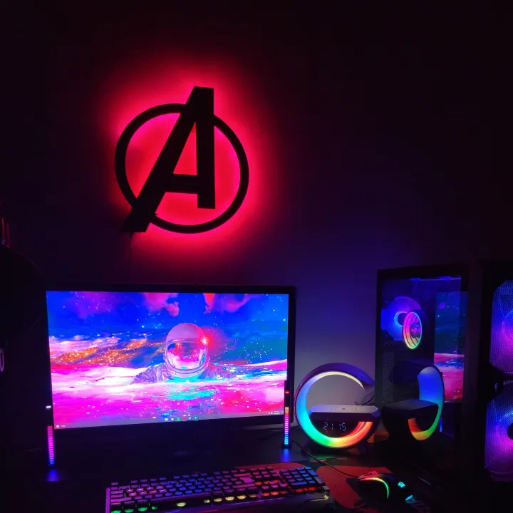 3D Avengers Wall Lamp, LED Gaming Room Wall Décor | Daraz.pk