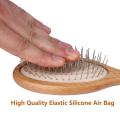 Wooden Hair Brush With Metal Bristles (Large Size) (Oval Shape) | Bamboo Wooden Hair Combs | Natural Wooden Bamboo Brush | Wooden Brush and Comb | Wood Combs For  Hair Fall | Hairbrush for Women   Men Kids | Lakri Ka Kanga Kangi | Wood Comb For Curly Hair. 
