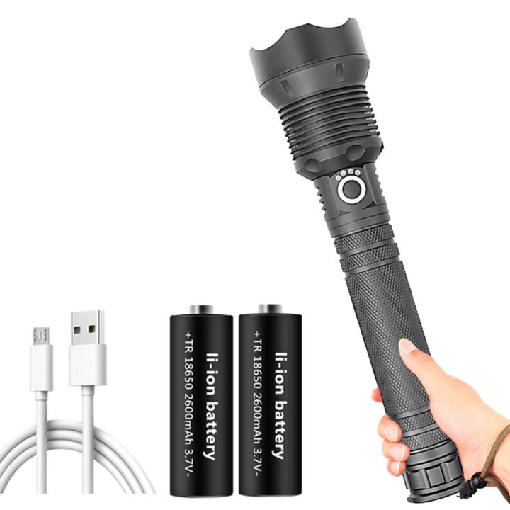 The most Brightest Led Flashlight 1000,000LM XHP160 Zoomable Usb Chargeable Torch Light 18650 26650 Battery Lantern for Camping