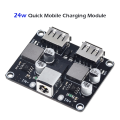 24w QC3.0 QC2.0 2-Channel 6-32V DC Supply to 5v 9v 12v (Auto) Fast Charger Double USB 12v Battery to Quick Mobile Charging Circuit Board. 