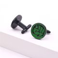 【happy one】New Twins Avengers fashion men's shirt Cufflinks Hulk Round Cuff links Gifts For Men Fans. 