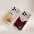 For iPhone 8 Plus 7 Plus 15 14 Pro 13 12 11 Pro Max Shockproof Clear Case Cover Starbucks Pattern Phone Case. 