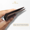 Genuine Leather Wallet for Men Pure Original Cow Leather Bifold Mens Zipper Purse Coin Card Holder for Boys. 