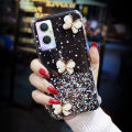 For OPPO F21 Pro (5G) Back Cover Luxury 3D Diamond Butterfly Shiny Glitter Gold Foil Space Starry Cases Clear Soft Silicone Bumper Mobile Phone Case for Girls Boy. 