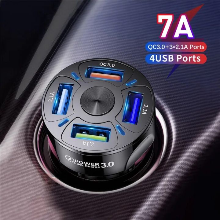 Car 4 Port Mobile Phone Charger USB Charger For Renault Espace Twingo Clio ZOE Kwid SYMBIOZ ARKANA Duster EZ-PRO Lodgy Alpine